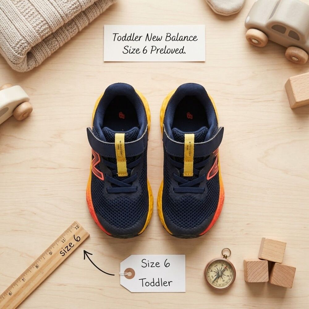 Toddler newbalance Blue/Yellow/Orange sneakers Size 6